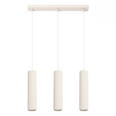 Beżowa lampa wisząca Dolkar 3 na listwie