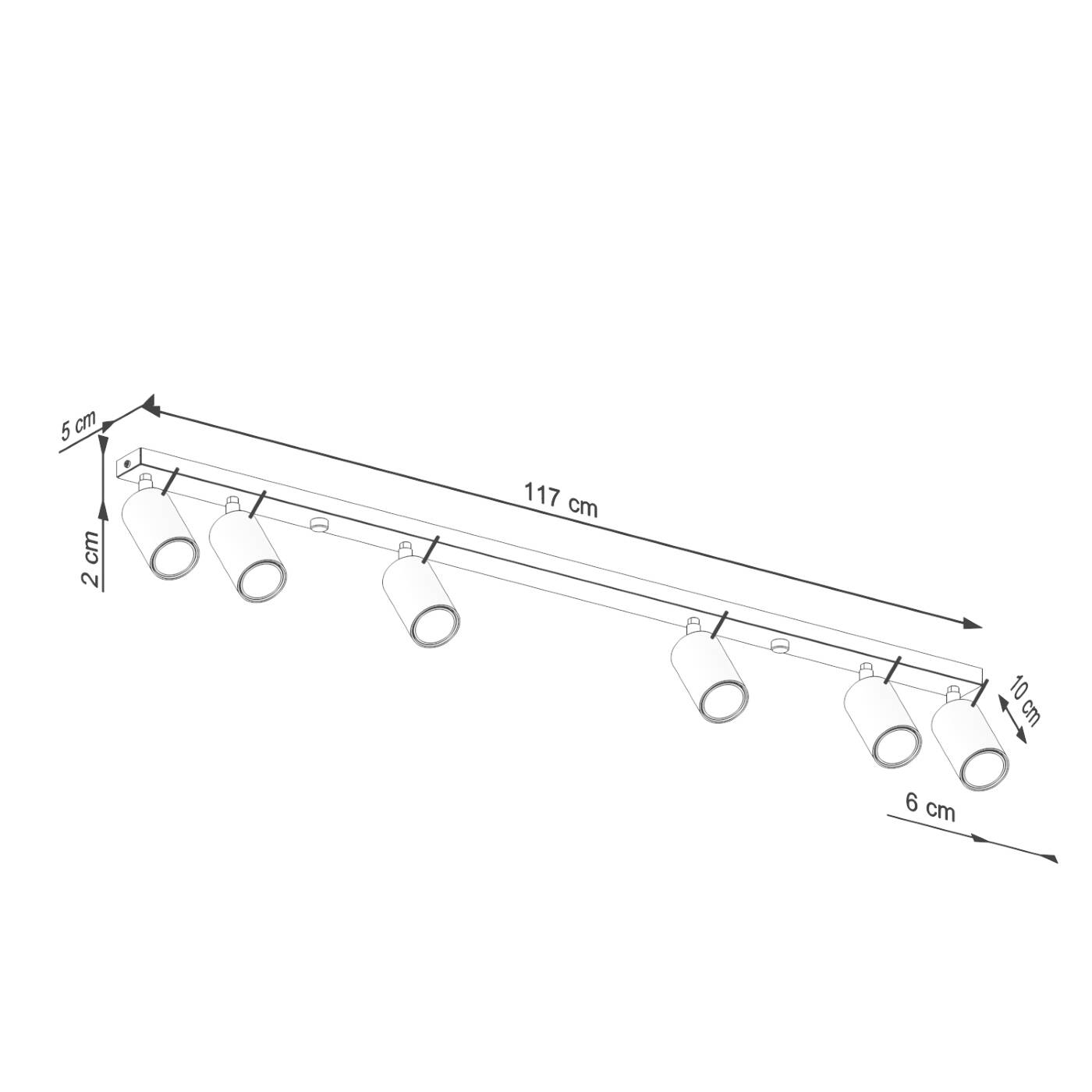 Czerwona lampa sufitowa Arte 6 do salonu