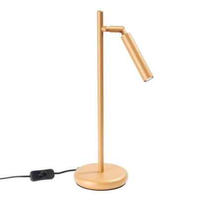Złota lampa stołowa Afrodyzy o prostym designie