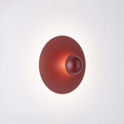 Okrągły kinkiet ścienny Baila w kolorze czerwonego wina