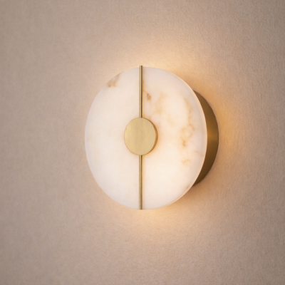 Okrągły kinkiet ścienny Mairana B w złotym kolorze