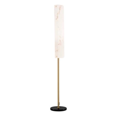 Elegancka lampa podłogowa Mairana z marmurowym kloszem