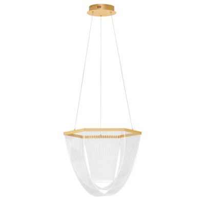 Designerska lampa wisząca Huaral w złotym kolorze