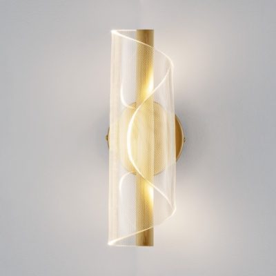 Nowoczesny kinkiet ścienny Huaral w złotym kolorze