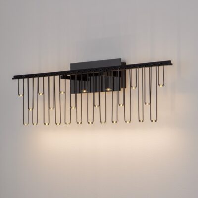 Nowoczesny kinkiet ścienny Huaraz w czarnym kolorze