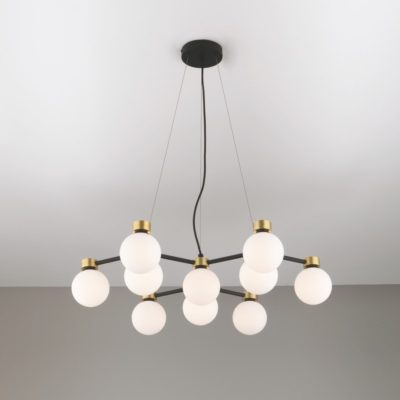 Nowoczesna lampa wisząca Caminos 10 na czarnej podsufitce