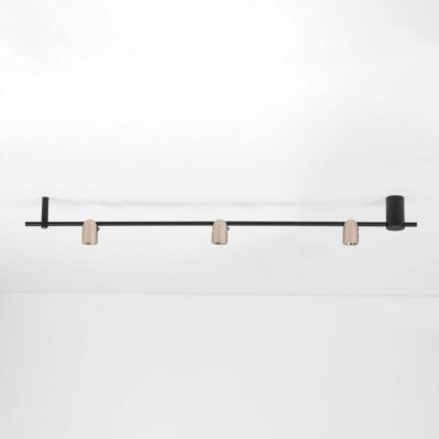 Prosta lampa sufitowa Bulobu 3 na czarnym stelażu