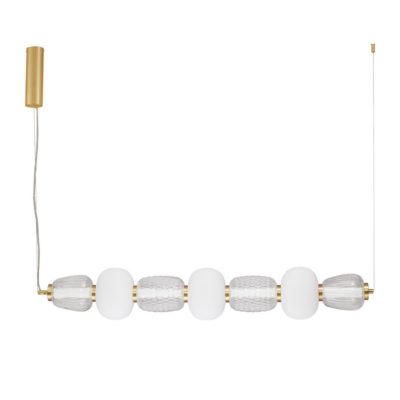 Designerska lampa wisząca Arroyos na złotym stelażu