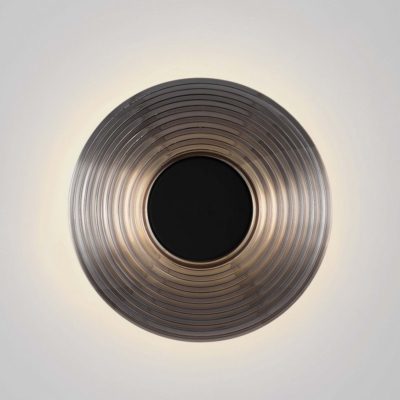 Czarny kinkiet ścienny Bermudez z okrągłym kloszem