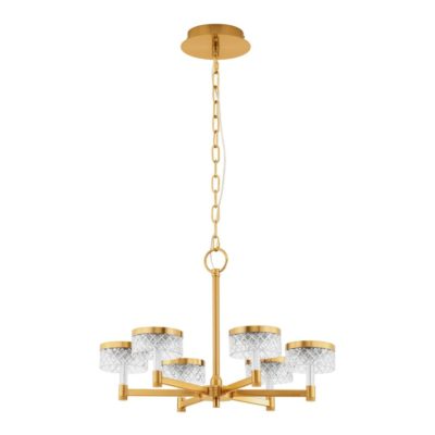 Unikatowa lampa wisząca Mineros 6 w złotym kolorze