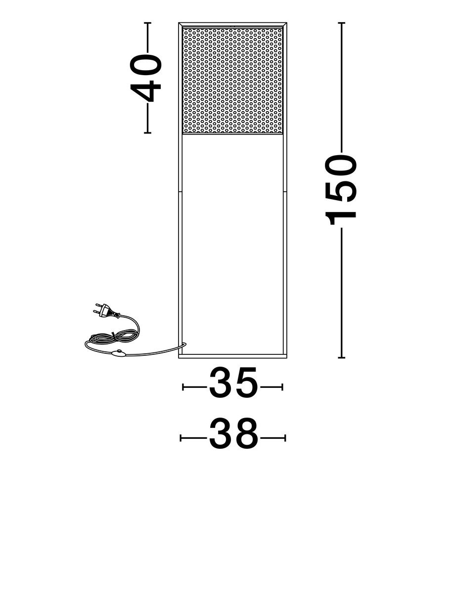 Nowoczesna lampa podłogowa Sechura na czarnym stelażu