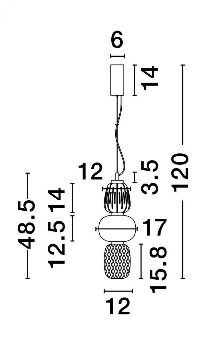 Pojedyncza lampa wisząca Arroyos na złotym stelażu