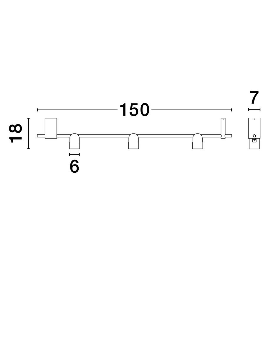 Prosta lampa sufitowa Bulobu 3 na czarnym stelażu