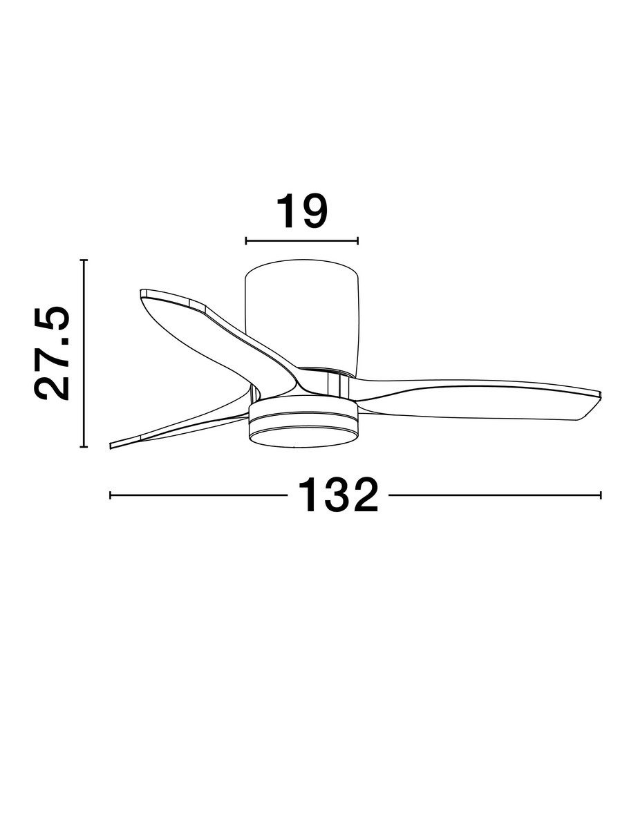 Nowoczesna lampa sufitowa Guarayos z wiatrakiem