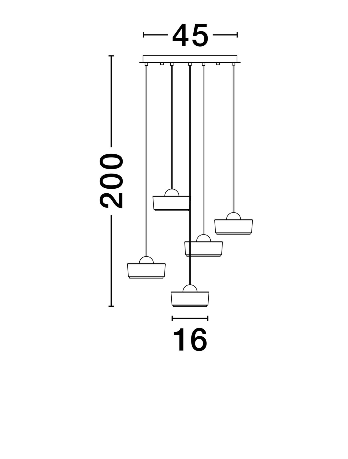 Elegancka lampa wisząca Espinar 5 na białym stelażu