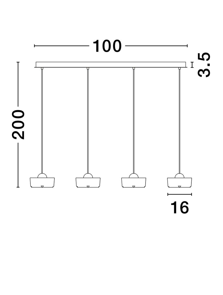 Nowoczesna lampa wisząca Espinar 4 na listwie