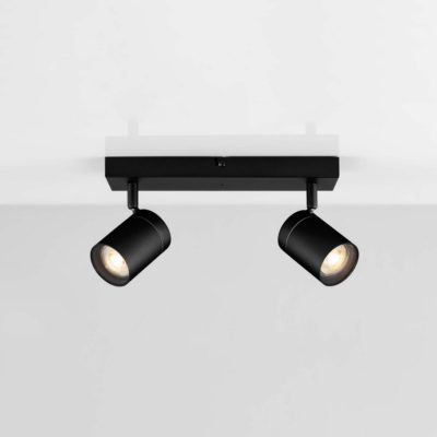 Czarna lampa sufitowa Aguaytia 2 na listwie