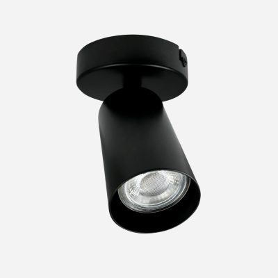 Czarny reflektor sufitowy Modern z metalowym kloszem