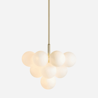 Elegancka lampa wisząca z kloszami typu kula Merlot