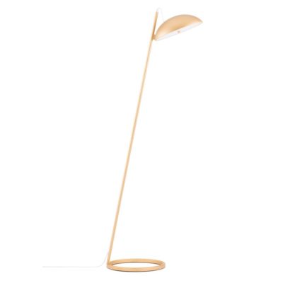 Złota lampa podłogowa Viboral do sypialni