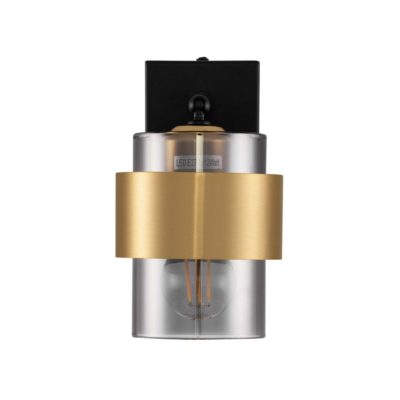 Czarny kinkiet ścienny Vieja ze szklanym kloszem