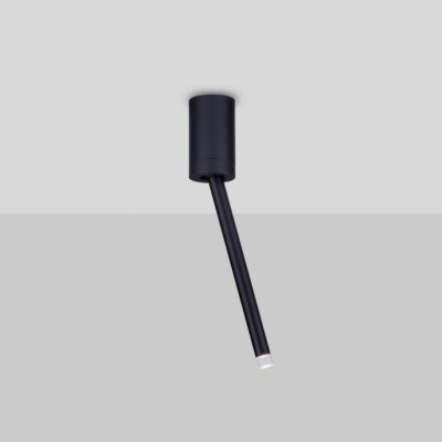 Czarny reflektor sufitowy Abapo z regulacją