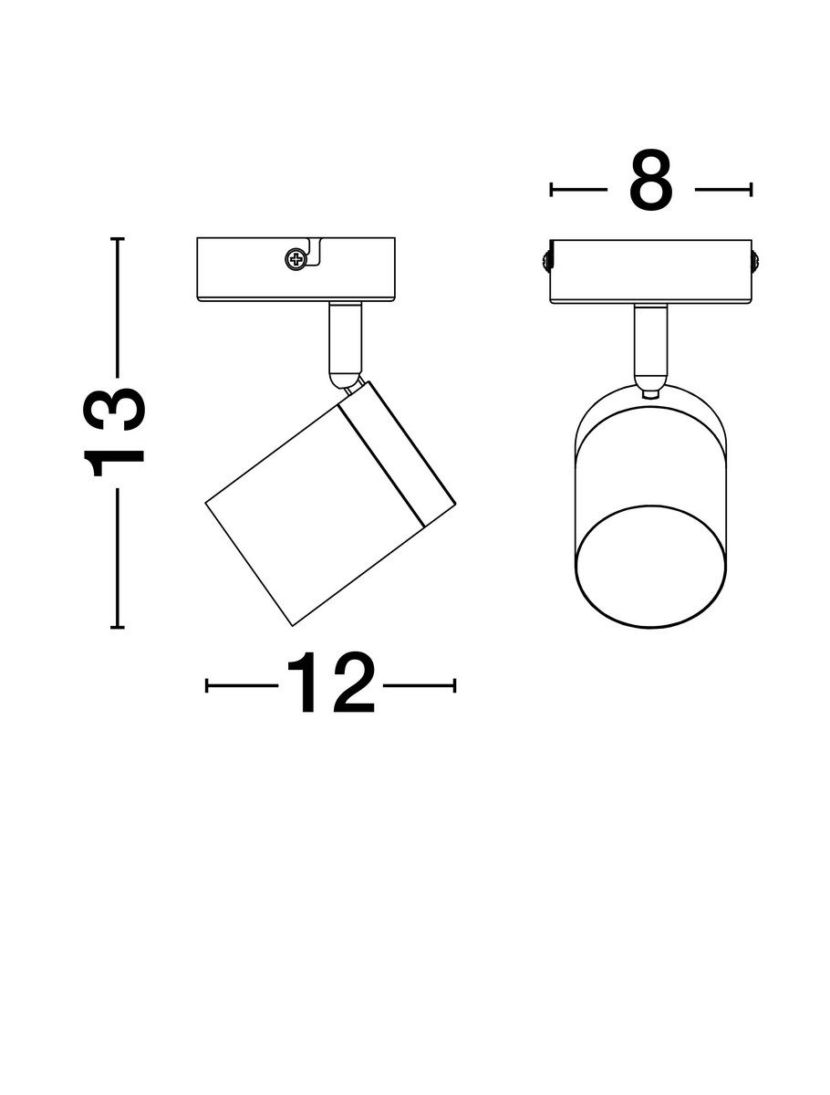 Prosty reflektor sufitowy Aguaytia w czarnym kolorze
