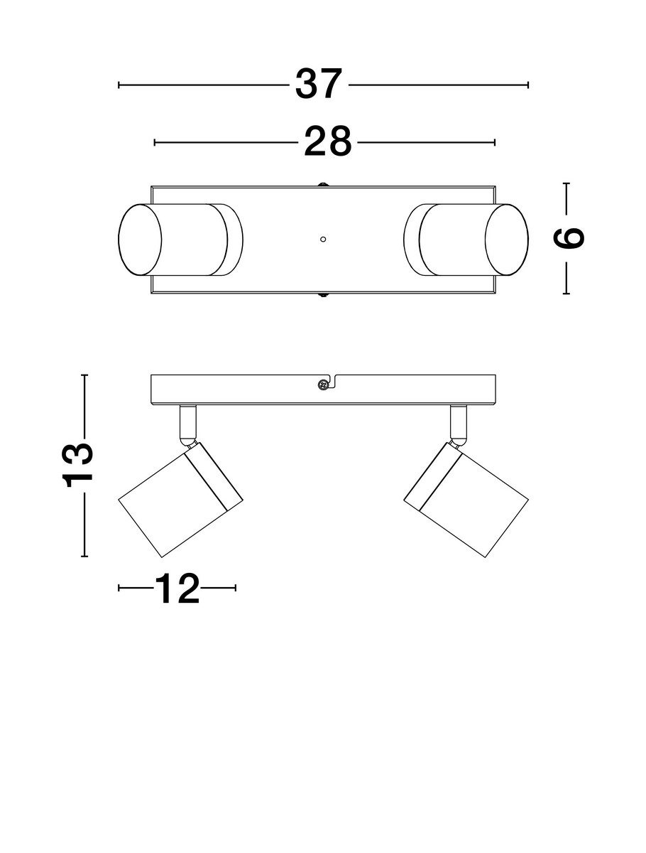 Czarna lampa sufitowa Aguaytia 2 na listwie