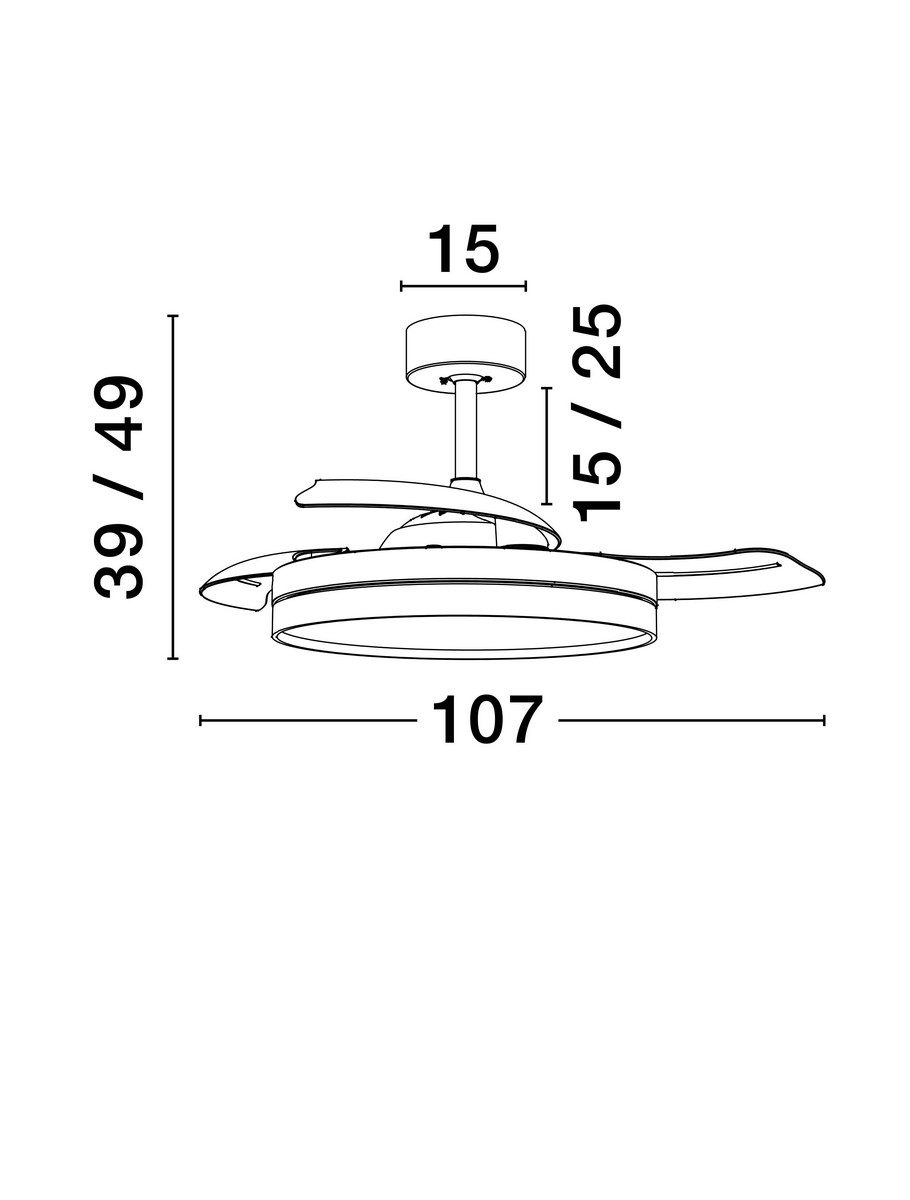 Nowoczesna lampa sufitowa Caranavi LED z wiatrakiem