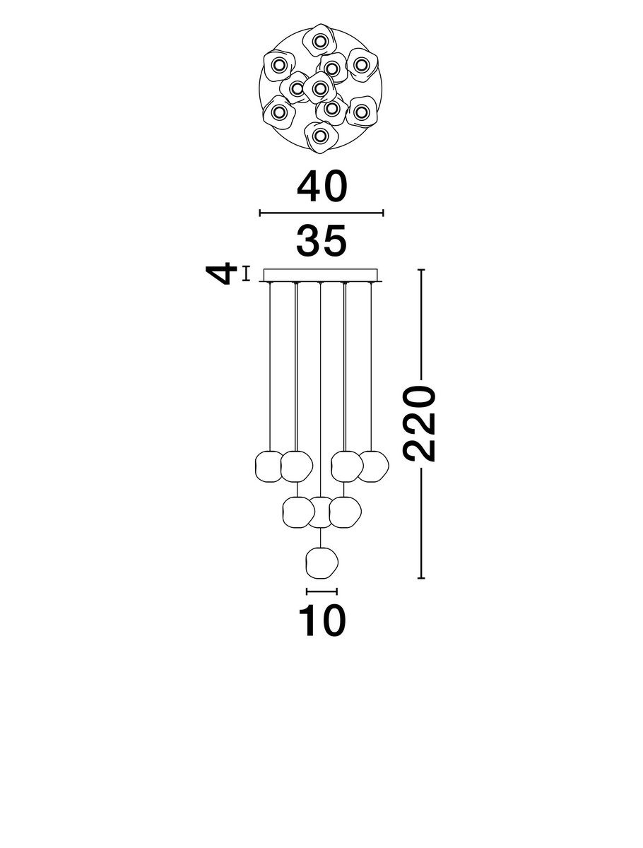 Nowoczesna lampa wisząca Chepen 10 LED