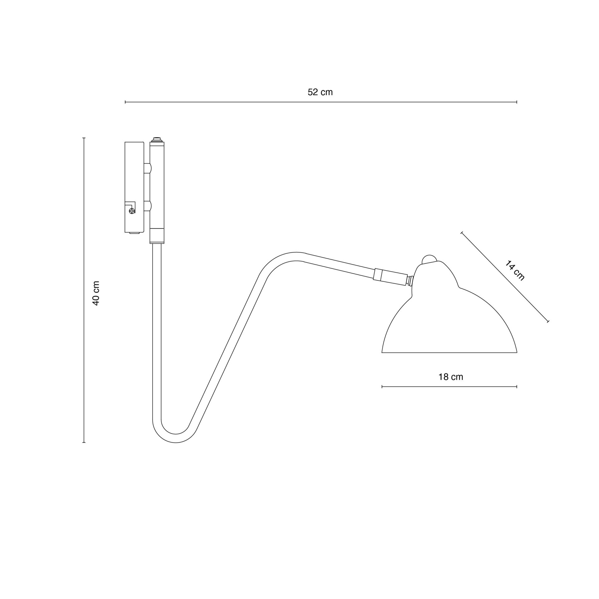 Unikatowy kinkiet ścienny Futura z czarnym kloszem