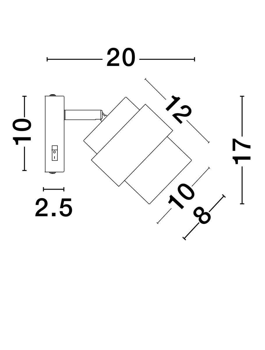 Czarny kinkiet ścienny Vieja ze szklanym kloszem