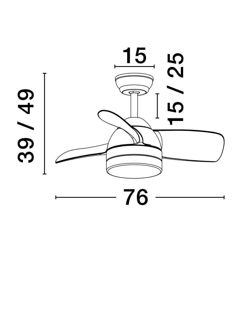 Prosta lampa sufitowa Villazon z wiatrakiem