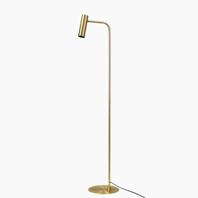 Metalowa lampa podłogowa Skagerrak w mosiężnym kolorze