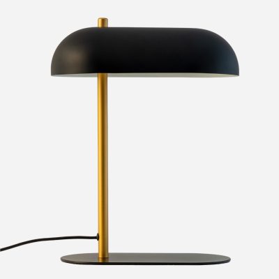 Czarna lampa stołowa Arch na metalowej podstawie