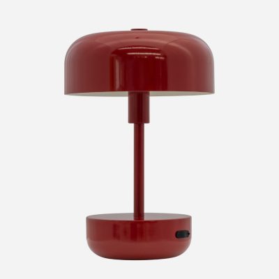 Czerwona lampa stołowa Haipot LED z dotykowym włącznikiem