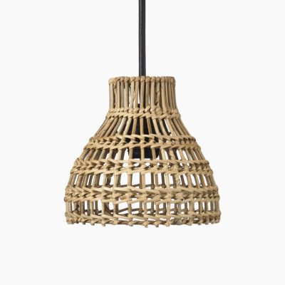 Pleciona lampa wisząca Sarah Natural na taras