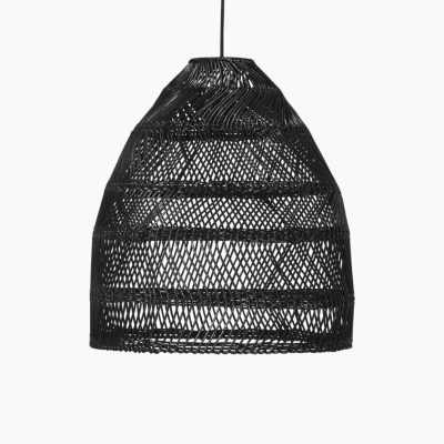 Zewnętrzna lampa wisząca Maja z czarnym kloszem