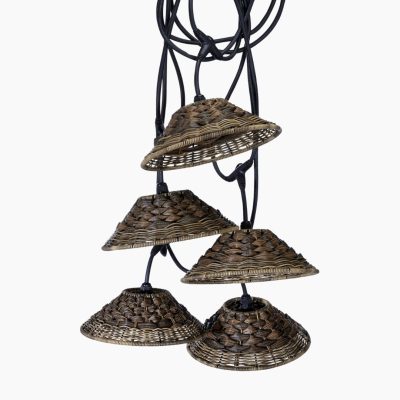 Długa girlanda zewnętrzna Flex Out z plecionymi abażurami 6,5 m