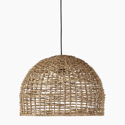 Zewnętrzna lampa wisząca Cebu z plecionym abażurem