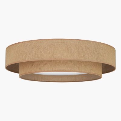 Abażurowy plafon z juty Luneta LED