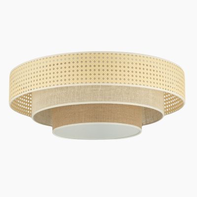 Abażurowy plafon sufitowy w stylu eko Luneta LED