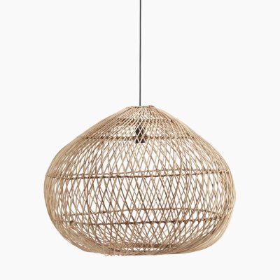 Zewnętrzna lampa wisząca Karen z ręcznie plecionym kloszem