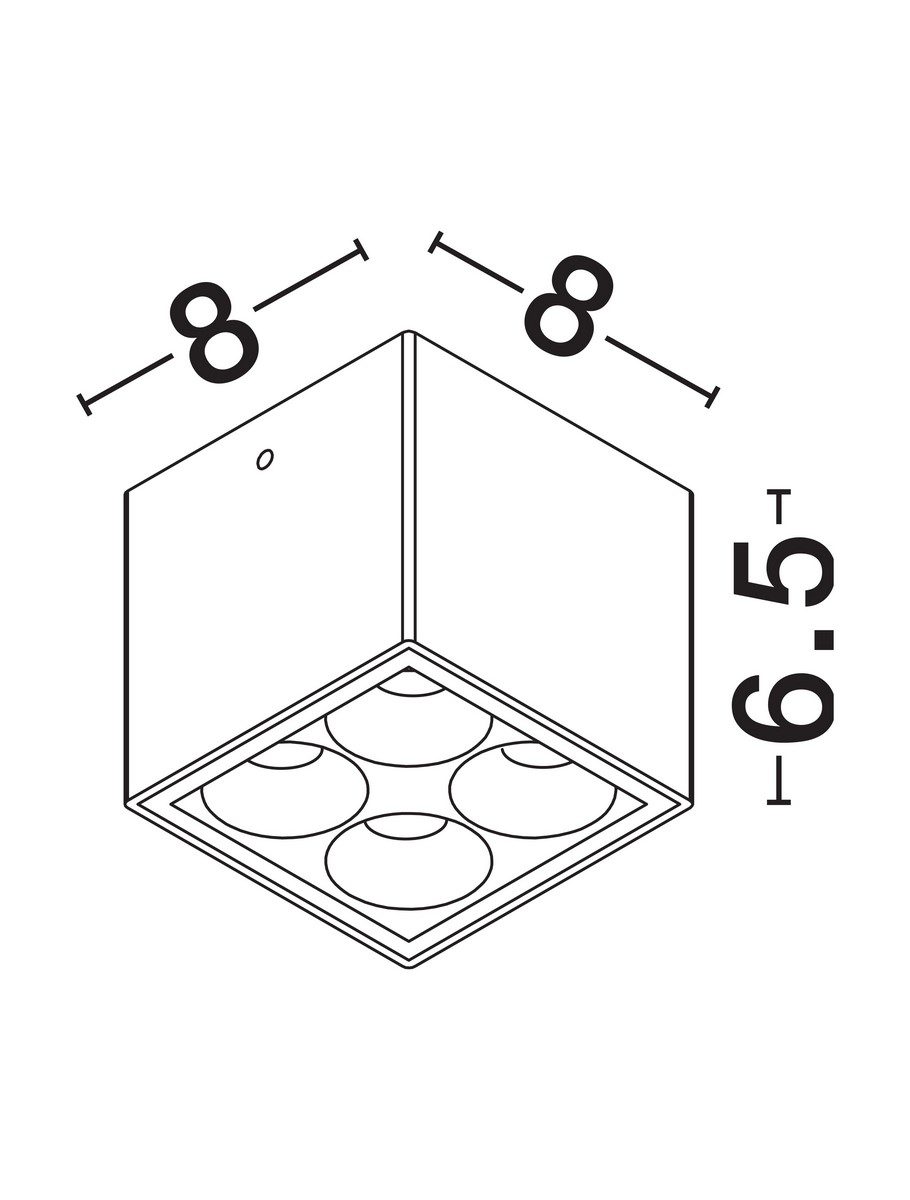 Kwadratowa lampa sufitowa Moquegua LED do ogrodu