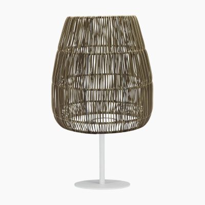 Pleciona lampa stołowa Agnar B na taras