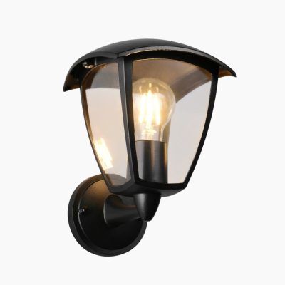 Czarny kinkiet elewacyjny Venta wykonany z metalu