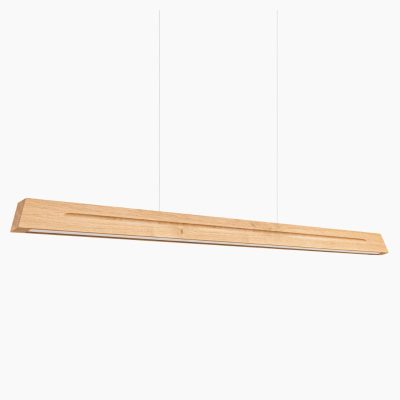 Podłużna lampa wisząca z drewna Skog LED