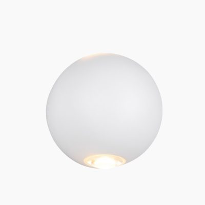 Biały kinkiet elewacyjny Avisio LED w kształcie kuli