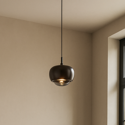 Pojedyncza lampa wisząca Lima z metalowym kloszem