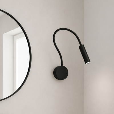 Czarny kinkiet ścienny Viru LED o prostym designie